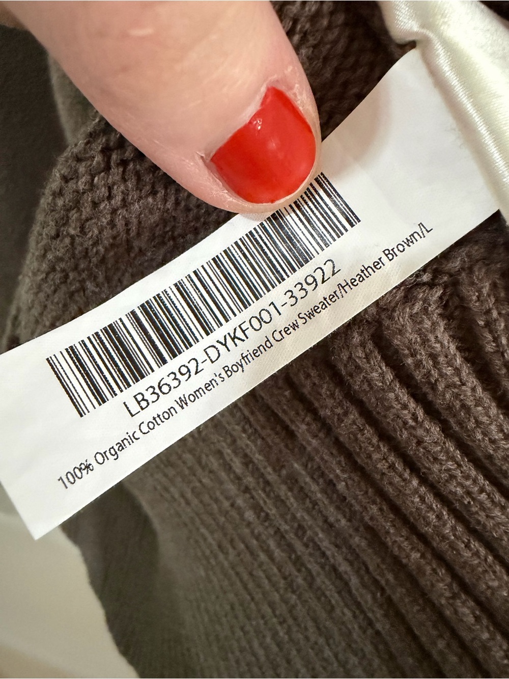 Quince 100% Organic Cotton Boyfriend Crew Sweater, Heather Brown, Large - Picture 11 of 15